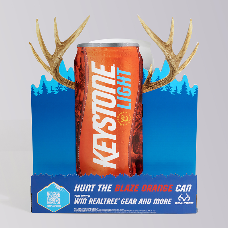 Landaal Specialty Display, Point-of-Purchase Display, Keystone Light - Hunt the Blaze Orange Can