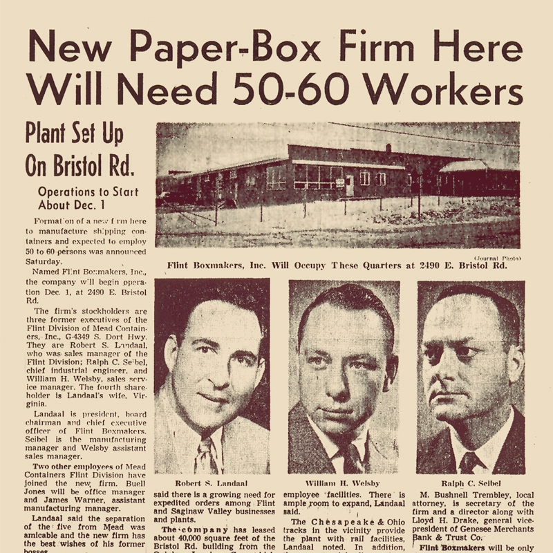 New Paper-Box Firm Here Will Need 50-60 Workers historical news clipping