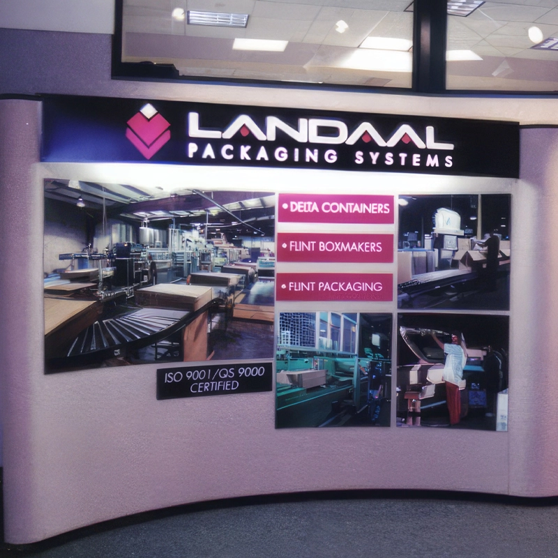 Landaal Packaging Systems, Delat Containers, Flint Packaging sign